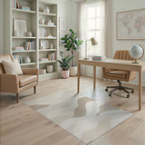 Layered Beige Wave Abstract Area Rug