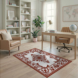 Traditional Persian Ornate Red Floral Medallion Persian Rug