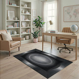 Black White Op Art Geometric Area Rug