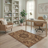 Heritage Tribal Brown Medallion Area Rug