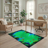 Emerald Lagoon with Tropical Fish Area Rug
