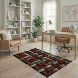 Bold Red Basket Weave Area Rug
