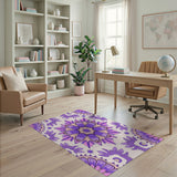 Floral Vintage Mandala Purple Mandala Floral Area Rug