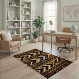 Bold Geometric Southwestern Area Rug in Browns Tans