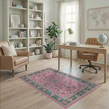 Traditional Persian Pink Traditional Persian Floral Area Rug