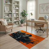 Fierce Geometric Wolf Area Rug