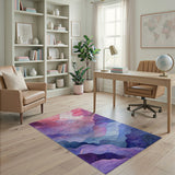 Abstract Watercolor Wave Area Rug