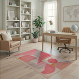 Multi-color and Patterns Vibrant Pink Abstract Geometric Area Rug