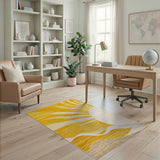 Yellow Radiant Sunburst Yellow Geometric Area Rug