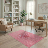 Pink Shag Area Rug with Oversized Satin Bow