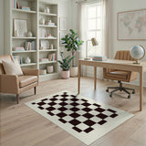 Bold Black White Checkerboard Area Rug