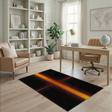 Bold Orange Cross Geometric Area Rug