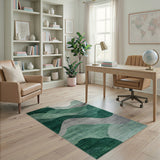 Abstract Area Emerald Wave Abstract Area Rug