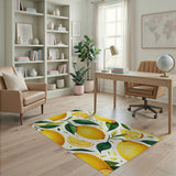 Sunny Yellow Sunny Lemon Fruit Pattern Area Rug