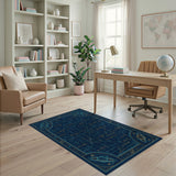 Cosmic Equations Blue Geometric Rug