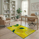 Zesty Lemon Yellow Fruit Area Rug