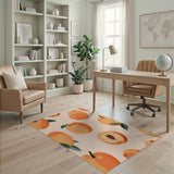 Juicy Peach Fruit Pattern Area Rug