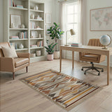 Tan Rust Geometric Southwestern Area Rug