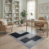 Bold Black White Geometric Black and White Area Rug