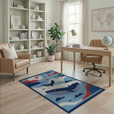 Majestic Whale Ocean Sunset Area Rug