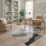 Layered Grey Peaks Abstract Area Rug