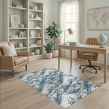 Blue Abstract Wave Area Rug