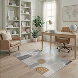 Beige Tribal Arch Abstract Area Rug