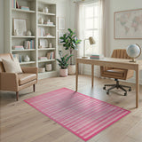Pink Gingham Check Area Rug