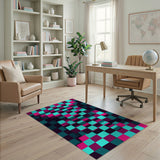 Vibrant Geometric Cube Stack Area Rug