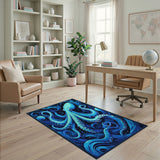 Blue Octopus Swirl Area Rug