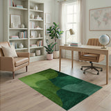 Green Lush Green Organic Abstract Area Rug