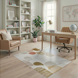 Abstract Beige Neutral Organic Shapes Abstract Area Area Rug