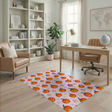 Cute Pink Cartoon Pumpkin Halloween Rug