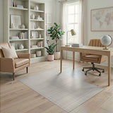 Beige and Neutral Neutral Beige Grid Texture Area Rug