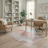 Blush Pink Organic Abstract Area Rug