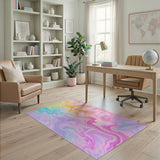 Rainbow Watercolor Swirl Area Rug
