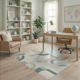 Geometric Modern Teal Abstract Organic Shapes Area Rug