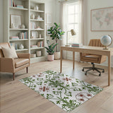Vintage Green Foliage Medallion Area Rug
