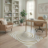 Golden Swirl Abstract Area Rug
