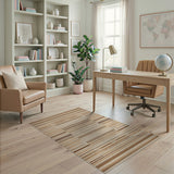 Heritage Tribal Brown Tan Geometric Striped Area Rug