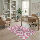 Pink Swirl Abstract Abstract Area Area Rug