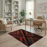 Distressed Rusty Red Mesh Area Rug