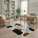 Black and White Black White Cow Print Area Rug