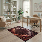 Red Opulent Red Mandala Persian Area Rug