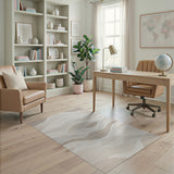 ODIKA Washable Modern Abstract Wave Area Rug - Low Pile & Non-Slip