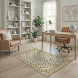 Ivory Floral Vine Persian Area Rug