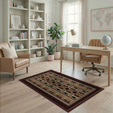 Red Striped Southwestern Area Rug