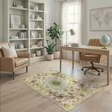 Traditional Persian Elegant Gold Persian Medallion Area Rug