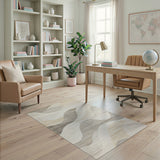 Abstract Area Abstract Wave Neutral Area Rug