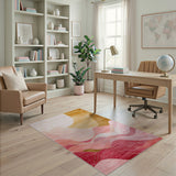 Abstract Pink Wave Mountain Area Rug